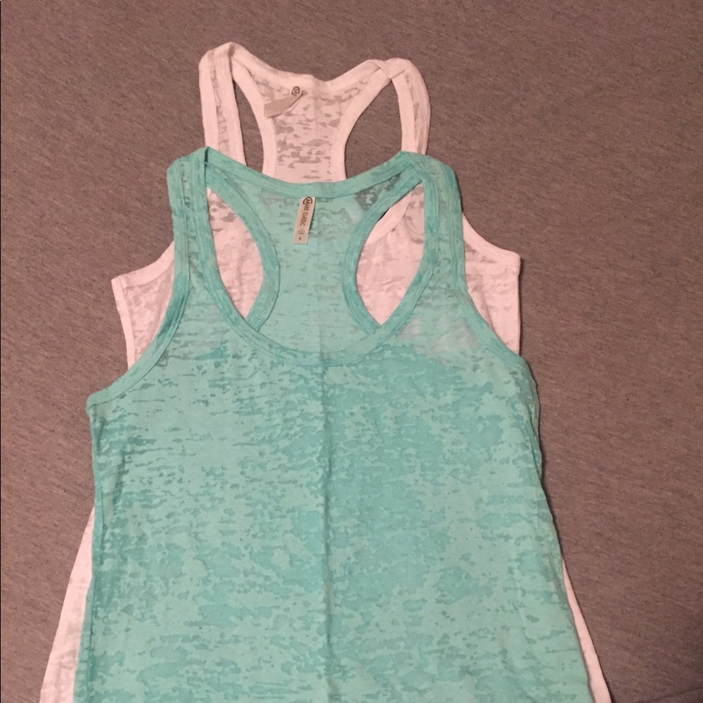 See through racer back tank set